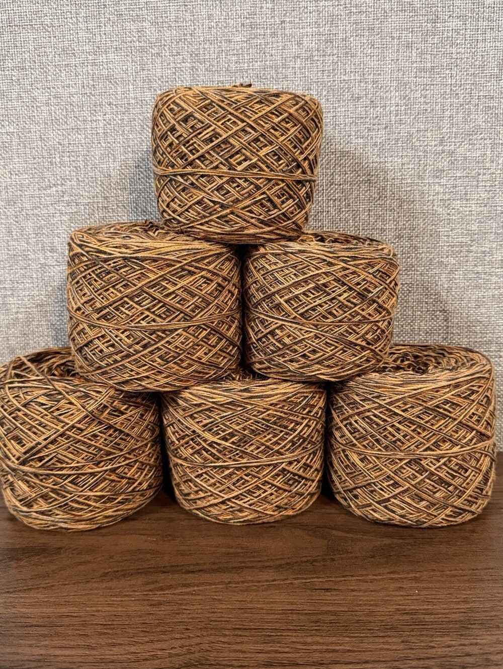 Reclaimed 100% Cotton DK Yarn 1195 Yds Pumpkin Spice Marl 522g (6 Cakes)